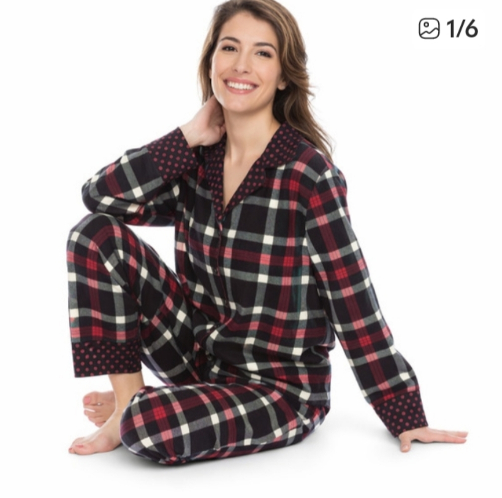 New Vera Bradley 2-Piece Pajama Set XXL Long Sleeve NWT Plaid